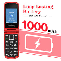 1 x RAW Customer Returns USHINING Mobile Phone for Seniors, Mobile Phone with Big Keys SOS Button 2.4 Inch Screen Quick Call 1000mAh Battery, Easy to Use for Elderly Red  - RRP €34.99