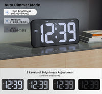 1 x RAW Customer Returns PASIVOLE Digital Wall Clock with 10 Large Display, Date, Week, DST, 12 24H, Auto Dimming, Alarm LED Wall Clock for Living Room, Bedroom, Office - Black - RRP €34.99