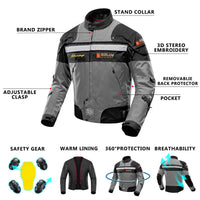 1 x RAW Customer Returns BORLENI Motorcycle Riding Jacket Windproof Motorbike Full Body Jacket 5 Protective Gear Armor Autumn Winter Motorbike Clothing for Men Women Ladies - RRP €99.17