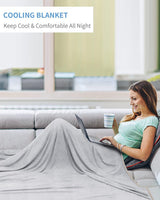 1 x RAW Customer Returns KANKAEU cooling blanket 200x230cm, cooling blanket for sleeping, summer blanket sweat-absorbing and breathable, cooling blanket for better sleep, cooling blanket cool and skin-friendly, blue - RRP €35.4