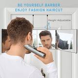 1 x RAW Customer Returns Feisate 360 degree mirror, self-cutting hair mirror, 360 degree dressing mirror, 3-way self-cutting hair mirror, height-adjustable 3D mirror, black dressing mirror without lamp - RRP €35.44