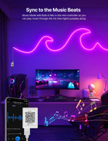 1 x RAW Customer Returns Mexllex Neon LED Strip 5m, IP67 Waterproof Neon LED Light Strip with App and Remote Control, DIY Function, Music Sync, Neon Fairy Lights for Indoor Outdoor Decoration - RRP €19.99