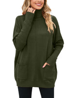 1 x Brand New Famulily Casual Knitted Sweater Long Ladies Warm Cute Women Sweater Winter Army Green L - RRP €40.12