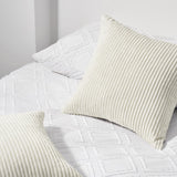 1 x RAW Customer Returns Topfinel cushion cover 40x40 cream corduroy set of 2 striped pattern  cushion cover decorative cushion sofa cushion couch cushion decorative cushion decorative cushion cover decorative  living room - RRP €12.99