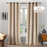 1 x RAW Customer Returns MIULEE Curtains 100 Opaque Velvet Curtains for Bedroom Opaque Thermal Curtains with Eyelets Cold Protection Blackout Curtain Set of 2 H x W 260 x 140 cm Beige - RRP €53.44