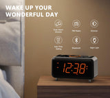 1 x RAW Customer Returns iTOMA Radio Alarm Clock with App Control, Bluetooth, FM Radio, Dual Alarm of 4 Alarm Modes, Easy Snooze, Dimmer, Orange Night Light, 12 24 Hr via USB Charging Port CKS208 - RRP €29.74