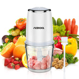 1 x RAW Customer Returns Acekool Electric Kitchen Chopper, 300W multi-chopper onion cutter with 600ML glass container, vegetable chopper, electric mixer, multi-chopper - 2 speed levels - BC7 - RRP €31.75