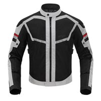 1 x RAW Customer Returns BORLENI Men s Motorcycle Jacket Summer, Breathable, Weapon Protection, Reflective, Black White XXL - RRP €90.74