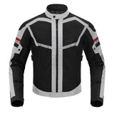 1 x RAW Customer Returns BORLENI Men s Motorcycle Jacket Summer, Breathable, Weapon Protection, Reflective, Black White XXL - RRP €90.74