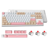 1 x RAW Customer Returns Attack Shark AK871 Hot-Swap Mechanical Keyboard, QWERTY, 87 Keys Compact Wireless Gaming Keyboard, Dual Mode BT 2.4G, Magnetic Cover, for Mac Windows Android - White With Red Switches - RRP €44.99