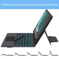 1 x RAW Customer Returns ROOFEI Keyboard Case for Samsung Tab S9 FE S9 Plus 12.4 inch Galaxy Tab S9 FE Plus German QWERTZ layout keyboard with touchpad 7-color lighting wireless keyboard for Samsung Tab S9 FE  - RRP €69.99