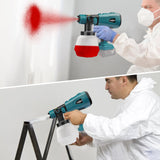 1 x RAW Customer Returns Cordless paint spray system for Bosch 18V GBA, work for BAT609 BAT610G BAT618G BAT619 BAT621 BAT620 electric paint spray gun -4 nozzles 3 spray patterns 6 filter paper no battery  - RRP €70.58