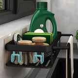 2 x RAW Customer Returns EXLECO sink organizer hanging sponge holder kitchen wall sink organizer no drilling sink organizer kitchen caddy holder kitchen organizer black sink organizer with towel holder chopstick holders - RRP €34.08