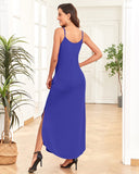 1 x RAW Customer Returns AUSELILY Women s Maxi Dresses Summer Casual Sleeveless V-Neck Beach Dress Long Strappy Casual Dresses Adjustable Spaghetti Straps Sexy Summer Dress Maxi with Pockets Royal Blue XL - RRP €28.19