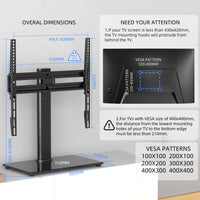 1 x RAW Customer Returns suptek TV stand swivel for 26-55 inch LED OLED flat curved screens up to 50 KG, TV stand height adjustable, TV stand base, Max VESA 400x400mm, TS202 - RRP €28.93