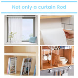 1 x RAW Customer Returns MUHOO curtain rod 2 pieces, clamp rod curtains, telescopic curtain rod without drilling, use as a window curtain rod DIY shelf extendable clothes rail - white 55-90 cm, 14mm  - RRP €17.14