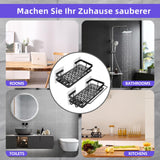 1 x RAW Customer Returns XZGm shower shelf without drilling, 2 pieces bathroom shelf, shower basket black organizer with towel holder and removable hook, shampoo holder for shower - RRP €19.15