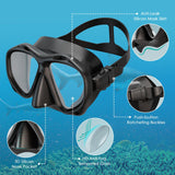 1 x RAW Customer Returns TOMSHOO Snorkeling Set Adults, Snorkeling Set with Diving Goggles and Dry Snorkel, Earplugs, Storage Bag, Anti-Fog and Leak for Snorkeling, Swimming, Diving, Black - RRP €21.23