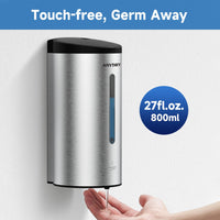 1 x RAW Customer Returns anydry 1205C Soap Dispenser Automatic Wall Mounted 800ml Commercial Automatic Liquid Soap Dispenser Wall Mounted Brushed - RRP €46.89