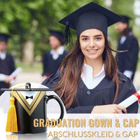 1 x RAW Customer Returns Graduation Gift 2022 - Graduation Hat Bachelor Hat Cup with Letter Initial, Personalized Gifts, Alphabet Mug Coffee Cup for Bachelor Master Abitur, Passed Exam, PhD - K - RRP €28.22