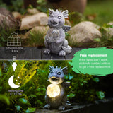 1 x RAW Customer Returns Yeemoo Dragon Figures Garden Decoration for Outdoors, Funny Dragons Decoration Garden with Solar Ball Gifts for Men Women Girlfriend Mom Birthday Waterproof Fairy Garden for Balcony Gray - RRP €33.26