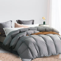 1 x RAW Customer Returns ELEMUSE all-year-round down duvet 200x200 cm - 100 cotton duvet 200x200 with down and feather filling, warmth class 3 grey down duvet, 200x200 cm - RRP €121.0