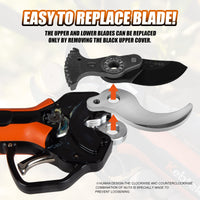 1 x RAW Customer Returns Electric Garden Shears with Battery 40MM, Kebtek Professional Tree Shears Battery Operated Cordless Pruning Shears18V Brushless Motor 2Pack 2AH Rechargeable Lithium Battery-LCD Display Screen - RRP €201.67