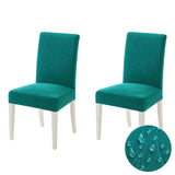 3 x RAW Customer Returns MIULEE Adjustable Dining Chair Covers Flower Type Stretch Cover for Modern Decoration Seat Chair Cover Pack of 2 Chair Covers Blue-Green Suitable for Dining Room, Living Room, Office - RRP €57.45