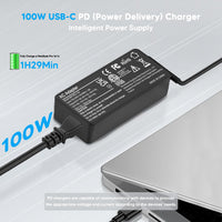 1 x RAW Customer Returns Charger 100W USB C power supply - fast charger with charging cable for Mac Book Pro 13 14 15 16, iPad Pro, Dell, HP, ASUS, Lenovo Mac Book Air 13, Mac Book Air 2021 2016y - RRP €18.68