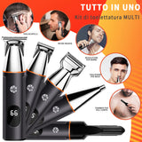 12 x Brand New RUNICO Professional Hair Clipper for Men Multifunction for Hair, Beard, Nose, Ears and Body - High Quality and Elegant Design - Professional Beard Trimmer with 5 in 1 - Ideal for Gifts  - RRP €316.8