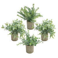 1 x RAW Customer Returns newkaijian 4 pieces artificial plants, mini artificial eucalyptus, artificial plastic plants for bedroom, bathroom, kitchen and home interior decoration - RRP €20.16