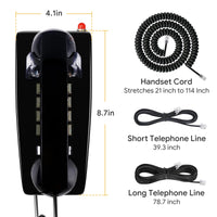 1 x RAW Customer Returns Retro wall telephones for landlines with mechanical ringing Classic corded wall telephone with display Waterproof telephone in old style for home, hotel and office - RRP €39.31