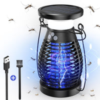 1 x RAW Customer Returns Solar Insect Killer Electric, 3 IN 1 UV Mosquito Lamp Indoor, 4200V USB Rechargeable Waterproof Mosquito Killer Lamp for Office Bedroom Kitchen Gardens Camping Outdoor, Black - RRP €49.57