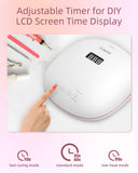 1 x RAW Customer Returns SUNUV LED Nail Lamp 48W UV Nail Dryer for Nail Gel SUN4S with Timer, LCD Display for Home and Beauty Salon SUN4S Pink, Valentine s Day Gift for Women - RRP €52.99