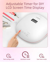 1 x RAW Customer Returns LED Nail Lamp SUNUV 48W UV Nail Dryer for Nail Gel SUN4S with Timer, LCD Display for Home and Beauty Salon SUN4S Pink, Valentine s Day Gift for Women - RRP €43.63