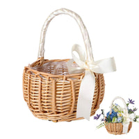 2 x RAW Customer Returns Sctmda Braided Flower Basket Scatter Basket Rattan Basket Wicker Rattan Basket Wedding Scatter Basket Flower Girl Basket Fruit Basket Wicker Basket Braided Basket Flower Basket for Wedding Garden Decoration 1 Piece - RRP €39.16