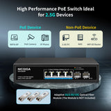 1 x RAW Customer Returns NICGIGA 4 Port 2.5G PoE Switch, Unmanaged, with 4 x 2.5Gb Base-T PoE 78W 2 x 10G SFP Uplink, 2.5Gbe IEEE802.3af at Power Over Ethernet Switch, Supported WiFi6 AP, NAS, 4K PoE Camera NVR. - RRP €88.73