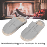 1 x RAW Customer Returns Heated Slippers for Men, Plush USB Heating Slippers with Soft Interior and Non-Slip Bottom for Wearing at Home Gray 30 11cm  - RRP €32.49