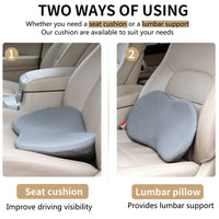 1 x RAW Customer Returns Livtribe Car seat cushion, ergonomic seat cushion for car, memory foam car seat cover, orthopedic seat cushion for car seat, road trip essentials for drivers gray  - RRP €30.23