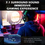 1 x RAW Customer Returns EKSA E900 Pro 7.1 Gaming Headset for PC - USB 3.5mm Jack, LED Light, Bass Surround Sound, Detachable Noise Canceling Microphone Cable, Gamer Headphones for PS4, PS5, Xbox, Switch, Laptop - RRP €32.58