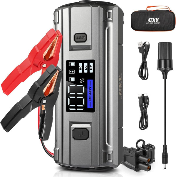 1 x RAW Customer Returns Cxy Jump Starter Power Bank 2000A, PD 60W In Out Quick Charge 12V Power Bank Jump Starter для бензинового двигателя 8,5 л и дизельного двигателя 6,0 л, портативный автомобильный пусковой пусковой блок со светодиодным дисплеем Jump Starter - РРЦ 25,78 € – Jobalots Europe