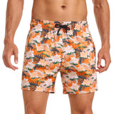 1 x Brand New Yaavii Men s Swimming Trunks with Compression Swimming Shorts 2 in 1 Quick-Drying Print Surfing Beach Pants Men with Zip Pockets Orange Flowers L - RRP €27.6