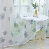 1 x RAW Customer Returns HongYa 1 piece transparent curtain voile curtain scarf with ruffle tape window scarf H W 175 140 cm dandelion pattern - RRP €22.18