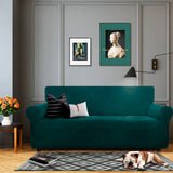 1 x RAW Customer Returns XINEAGE Velvet Sofa Cover 3 Seater, Stretch Sofa Cover for Living Room, Thick Soft Sofa Cover, Non-Slip Sofa Cover for Dogs, Pets 3 Seater, Dark Green  - RRP €37.99