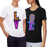 1 x Brand New LiKing T-Shirt for Women and Men Cotton Couple T Shirt Tee Top Pack of 1 - Men White Love - L - RRP €24.0