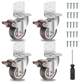 1 x RAW Customer Returns WBD WEIBIDA L-mounting plate furniture castors rubber 50mm with 4 brakes, 360-degree heavy-duty castors with 270kg load capacity, silent castors made of solid rubber for furniture transport, table, cabinet, set of 4 - RRP €19.15