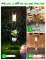 1 x RAW Customer Returns Fitop LED solar floor lamp outdoor 95cm, IP65 waterproof, with USB charging port, 3 different color temperatures 3000K 4000 6500K for terrace, veranda and garden - RRP €45.99