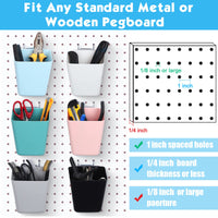 1 x RAW Customer Returns Pack of 12 Pegboard Containers with Hooks and Labels Pegboard Storage Containers for Wall Mounting Pegboard Accessories Garage Storage Containers for Pegboard Wall Tools, 6 Colors - RRP €26.1