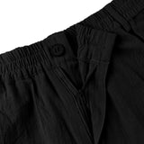 1 x RAW Customer Returns LVCBL Pants Men s Long Linen Pants Casual Pants with Elastic Waistband Ultralight Summer Pants Beach Pants Black 2XL - RRP €26.29