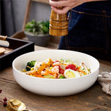 1 x RAW Customer Returns Swuut 26cm Large Serving Bowl, 2200ml Salad Bowl, Ceramic White Pasta Bowl, Robust Mixing Bowls, Matte Soup Bowl for Family Kitchen, Microwave Dishwasher Safe White  - RRP €30.48